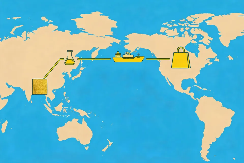 Global material desk routing map