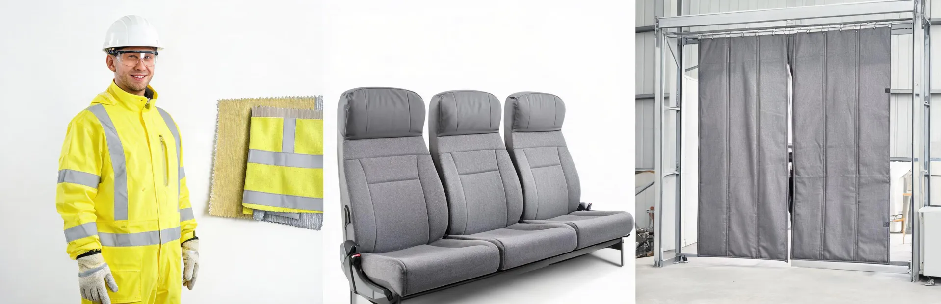 Protective workwear transport and upholstery application lineup