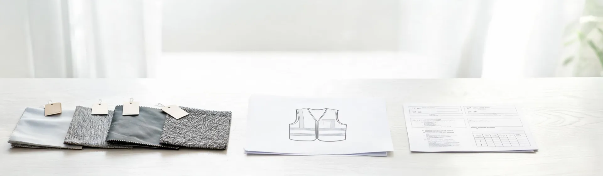 Fabric brief and labeled sample set ready for technical review