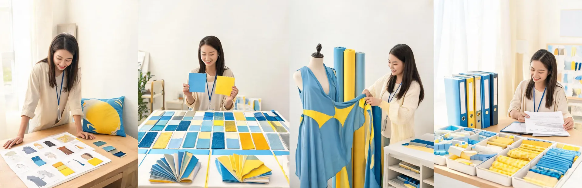 Textile advisor connecting sample stages and test evidence